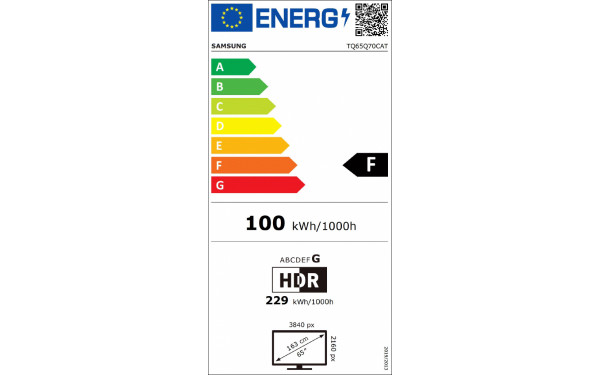 SAMSUNG TQ65Q70C - &Eacute;tiquette &eacute;nergie v2