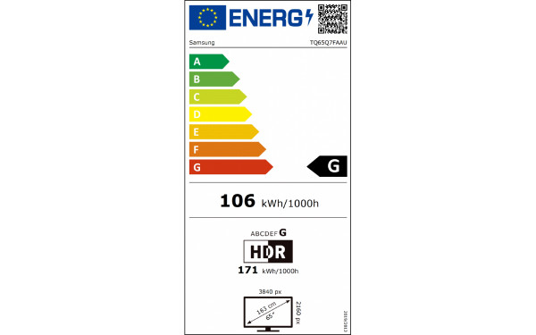 SAMSUNG TQ65Q7FA - &Eacute;tiquette &eacute;nergie v2
