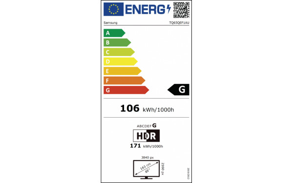SAMSUNG TQ65QEF1 - &Eacute;tiquette &eacute;nergie v2