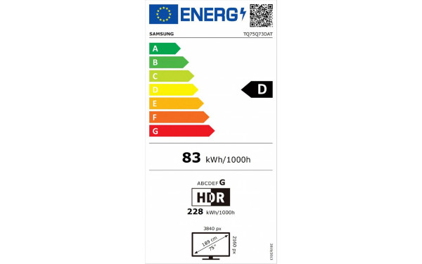 SAMSUNG TQ75Q73D - &Eacute;tiquette &eacute;nergie v2