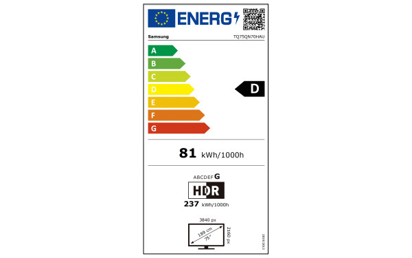 SAMSUNG TQ75QN70H - &Eacute;tiquette &eacute;nergie v2