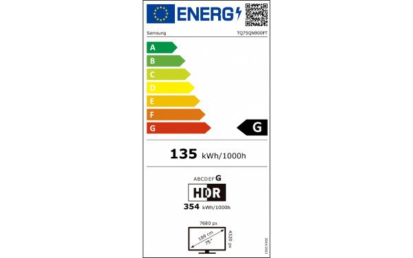 SAMSUNG TQ75QN900F - &Eacute;tiquette &eacute;nergie v2