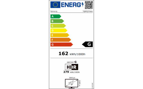 SAMSUNG TQ85Q7FA - &Eacute;tiquette &eacute;nergie v2