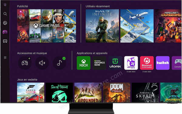 SAMSUNG TQ85QN900C - Vue de face (interface Tizen)