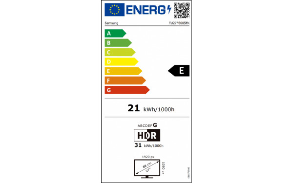 SAMSUNG TU27F6005FKXSP - &Eacute;tiquette &eacute;nergie v2