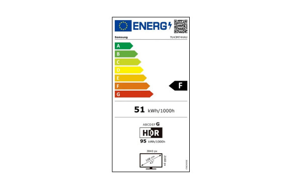 SAMSUNG TU43M74H - &Eacute;tiquette &eacute;nergie v2
