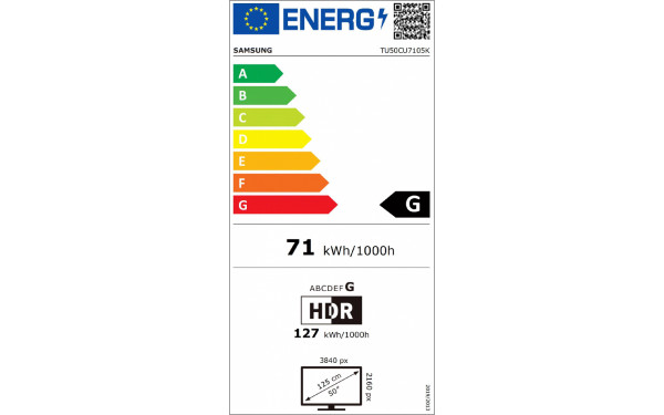 SAMSUNG TU50CU7105 - &Eacute;tiquette &eacute;nergie v2