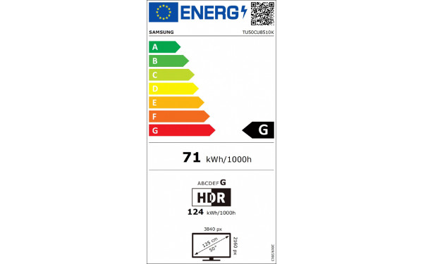 SAMSUNG TU50CU8510 - &Eacute;tiquette &eacute;nergie v2