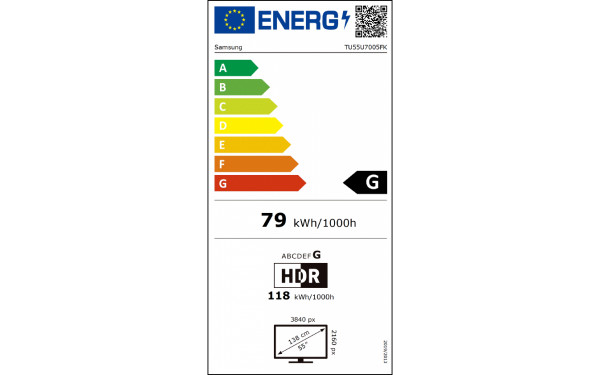 SAMSUNG TU55U7005F - &Eacute;tiquette &eacute;nergie v2