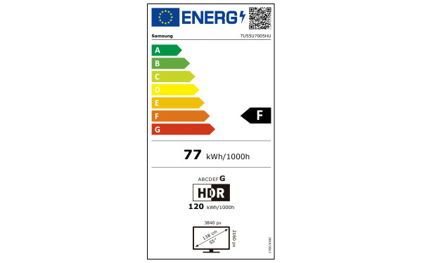 SAMSUNG TU55U7005H - &Eacute;tiquette &eacute;nergie v2