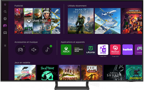 SAMSUNG TU65CU8500 - Vue de face (interface Tizen)
