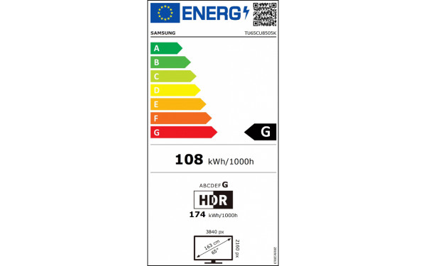 SAMSUNG TU65CU8505 - &Eacute;tiquette &eacute;nergie v2