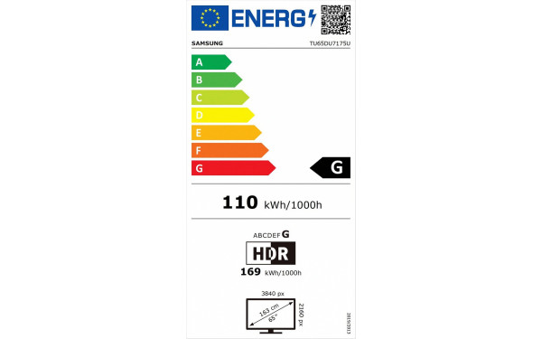 SAMSUNG TU65DU7175 - &Eacute;tiquette &eacute;nergie v2