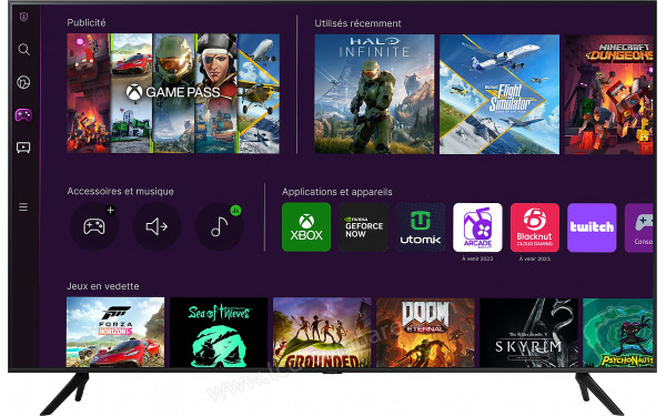 SAMSUNG TU75CU7000 - Vue de face (gaming hub)