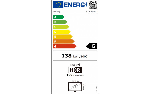 SAMSUNG TU75U8005F - &Eacute;tiquette &eacute;nergie v2
