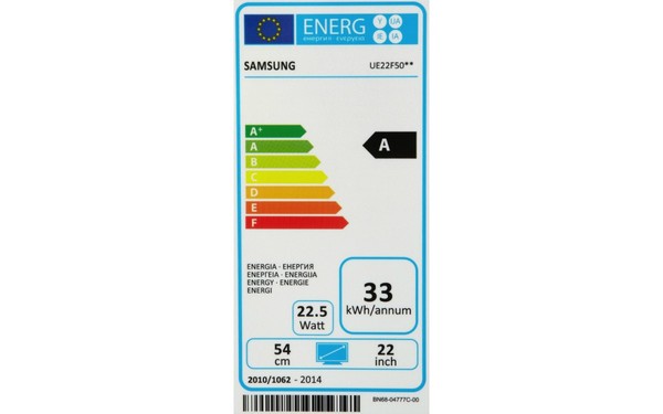 SAMSUNG UE22F5000 - &Eacute;tiquette &eacute;nergie
