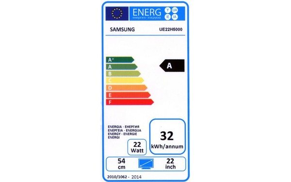SAMSUNG UE22H5000 - &Eacute;tiquette &eacute;nergie