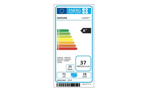 SAMSUNG UE28F4000 - Fiche &eacute;nerg&eacute;tique