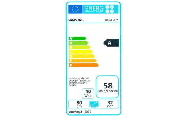 SAMSUNG UE32F5500 - &Eacute;tiquette &eacute;nergie
