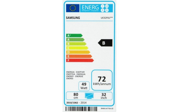 SAMSUNG UE32F6100 - &Eacute;tiquette &eacute;nergie