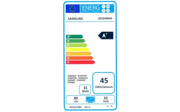 SAMSUNG UE32H5040 - &Eacute;tiquette &eacute;nergie