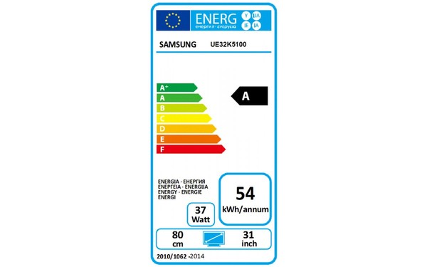 SAMSUNG UE32K5100 - &Eacute;tiquette &eacute;nergie