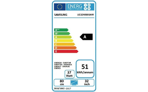 SAMSUNG UE32N5005 - &Eacute;tiquette &eacute;nergie