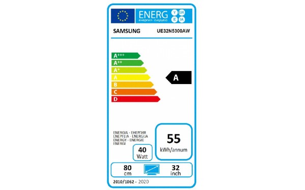 SAMSUNG UE32N5300AWXXN - &Eacute;tiquette &eacute;nergie