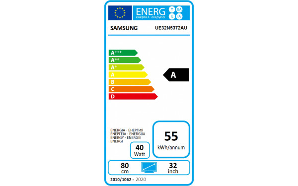 SAMSUNG UE32N5372AUXXH - &Eacute;tiquette &eacute;nergie