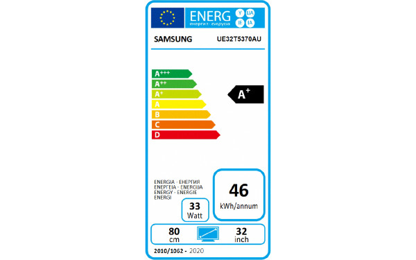 SAMSUNG UE32T5370AUXZT - &Eacute;tiquette &eacute;nergie