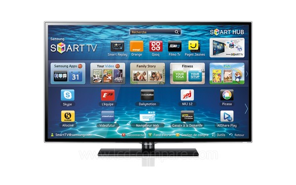 SAMSUNG UE40ES5500WXXH - Vue de face avec Smart Hub