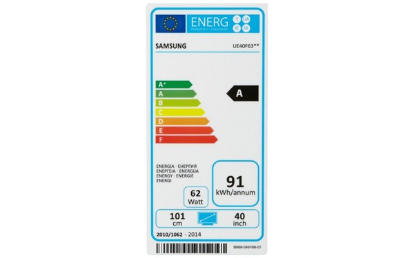 SAMSUNG UE40F6320 - &Eacute;tiquette &eacute;nergie