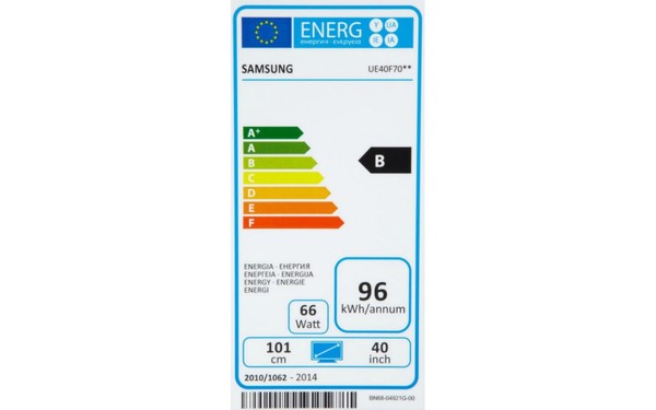 SAMSUNG UE40F7000 - &Eacute;tiquette &eacute;nergie