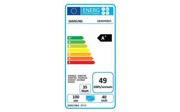 SAMSUNG UE40H5003 - &Eacute;tiquette &eacute;nergie