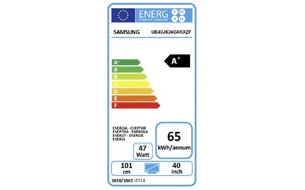 SAMSUNG UE40J6240 - &Eacute;tiquette &eacute;nergie