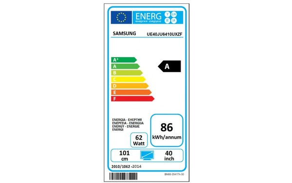 SAMSUNG UE40JU6410 - &Eacute;tiquette &eacute;nergie