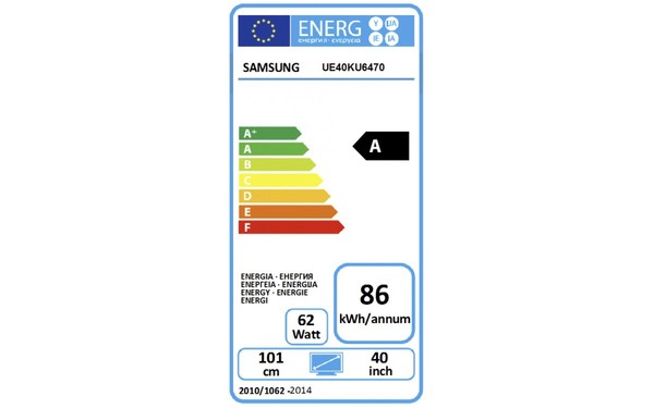 SAMSUNG UE40KU6470 - &Eacute;tiquette &eacute;nergie