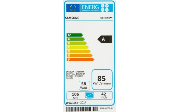 SAMSUNG UE42F5000 - &Eacute;tiquette &eacute;nergie