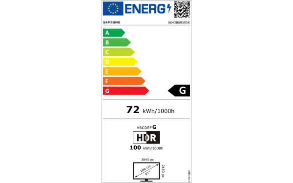 SAMSUNG UE43BU8505 - &Eacute;tiquette &eacute;nergie v2