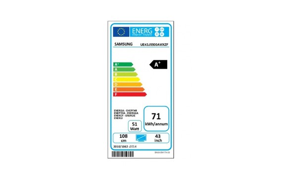 SAMSUNG UE43J5500 - &Eacute;tiquette &eacute;nergie