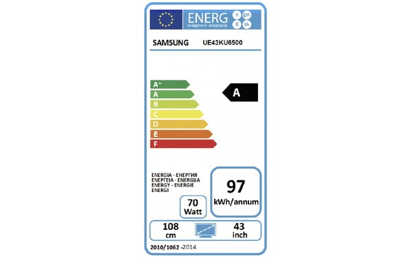 SAMSUNG UE43KU6500 - &Eacute;tiquette &eacute;nergie
