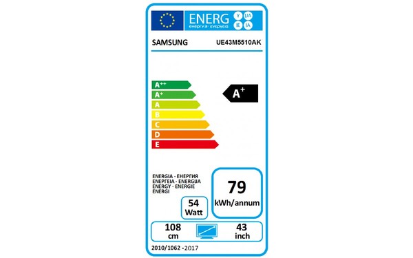 SAMSUNG UE43M5510AKXZT - &Eacute;tiquette &eacute;nergie