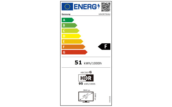 SAMSUNG UE43M70HAUXXH - &Eacute;tiquette &eacute;nergie v2