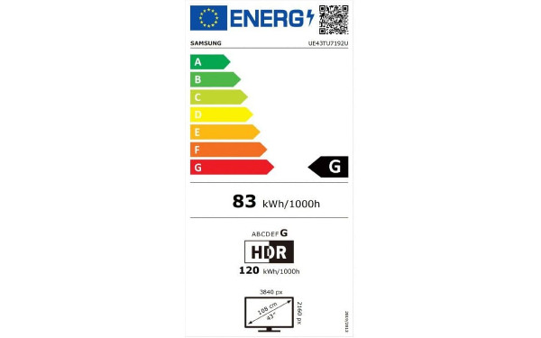SAMSUNG UE43TU7192UXXH - &Eacute;tiquette &eacute;nergie v2