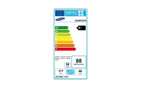 SAMSUNG UE46F5370 - &Eacute;tiquette &eacute;nergie