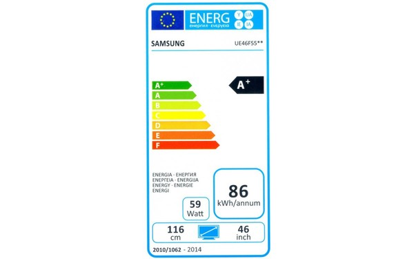 SAMSUNG UE46F5500 - &Eacute;tiquette &eacute;nergie