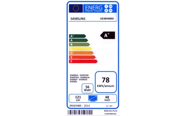 SAMSUNG UE48H6850 - &Eacute;tiquette &eacute;nergie