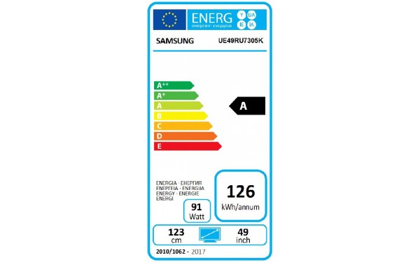 SAMSUNG UE49RU7372 - &Eacute;tiquette &eacute;nergie