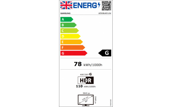 SAMSUNG UE50BU8510 - &Eacute;tiquette &eacute;nergie v2