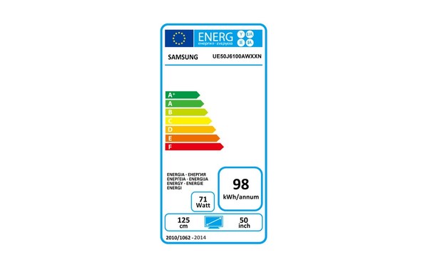 SAMSUNG UE50J6100AWXXN - &Eacute;tiquette &eacute;nergie